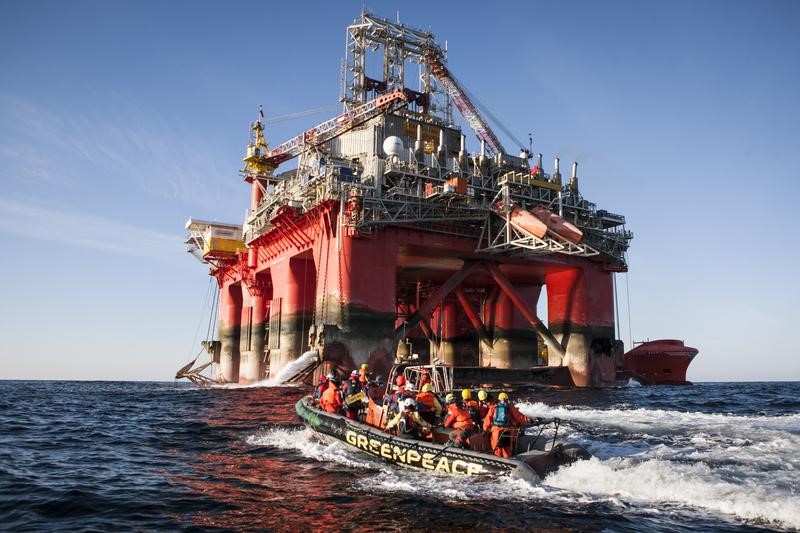 Acción en la plataforma de Statoil en el Ártico noruego