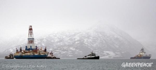 La plataforma de perforación de Shell en Alaska.