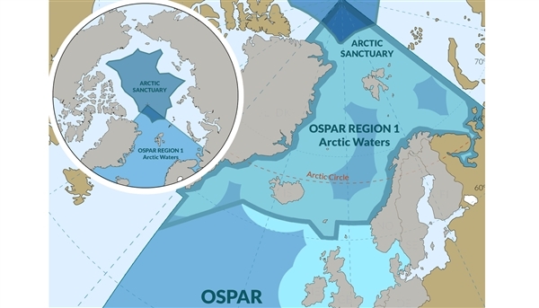 Región del Ártico que podría quedar protegida por la Convención OSPAR. Valbhy