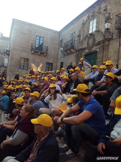En Lugo, acto fin de fiesta del #CaminoDelSol en el día a favor de las renovables.