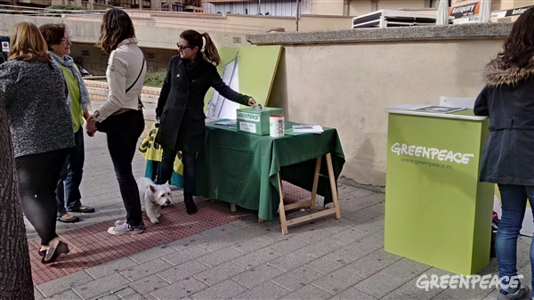 En Albacete, Esquina C/ Caba con C/ del Rosario, mirando por que el medio ambiente esté presente en los programas electorales.