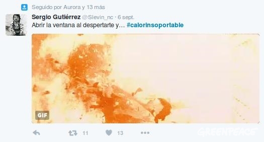 Captura de tuit con #Calorinsoportable