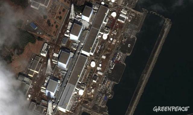Imagen aérea de la central nuclear de Fukushima