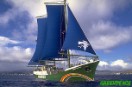 El barco Rainbow Warrior II de Greenpeace se retira