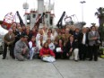 Grupo de visitantes en el Artic Sunrise durante