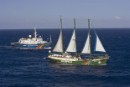 Encuentro de los buques de Greenpeace SV