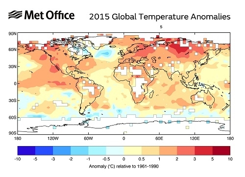 Mapa de temperatura global- (C) Met Office